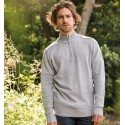 Sweat col 1/4 zip en coton régénéré et polyester recyclé NO LABEL