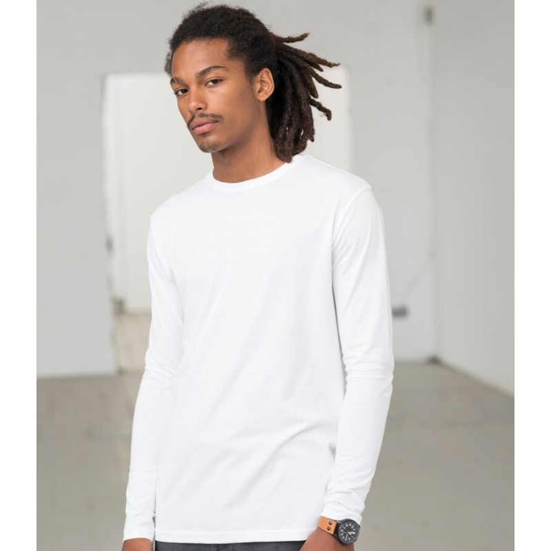 T-shirt col rond manches longues en coton BIO et NO LABEL, 150 g/m²