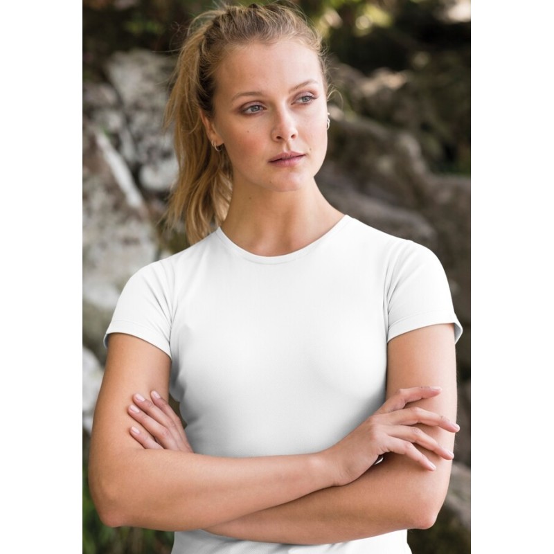 T-shirt de sport cintré pour femme en polyester recyclé