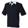 Polo de rugby manches courtes en col toile blanc, 290 g/m²