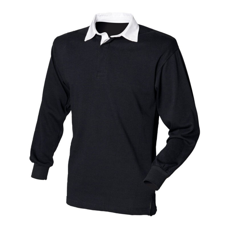 Polo de rugby homme traditionnel en coton jersey lourd, 270 g/m²