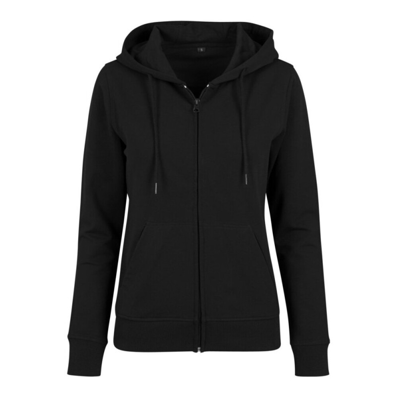 Sweat zippé femme à capuche légèrement allongé NO LABEL, 260 g/m²