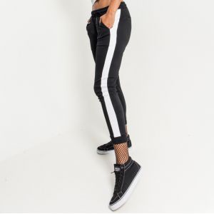 Pantalon jogging femme en coton avec bande blanche NO LABEL, 230 g/m²