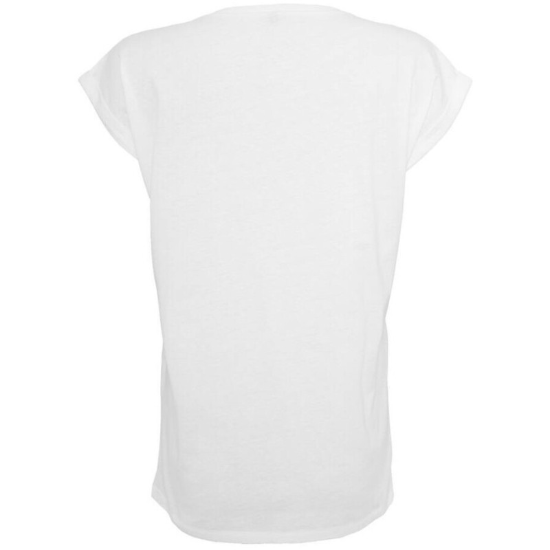 T-shirt moderne femme en coton BIO, manches retroussées, NO LABEL, 140 g/m²