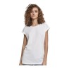 T-shirt moderne femme en coton BIO, manches retroussées, NO LABEL, 140 g/m²