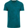 T-shirt homme en coton délavé, lavage spécial pour effet batik, 170 /m²