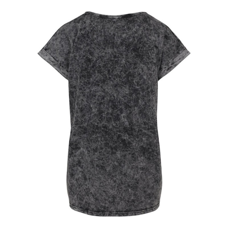 T-shirt femme en coton délavé, lavage spécial pour effet batik, 170 /m²