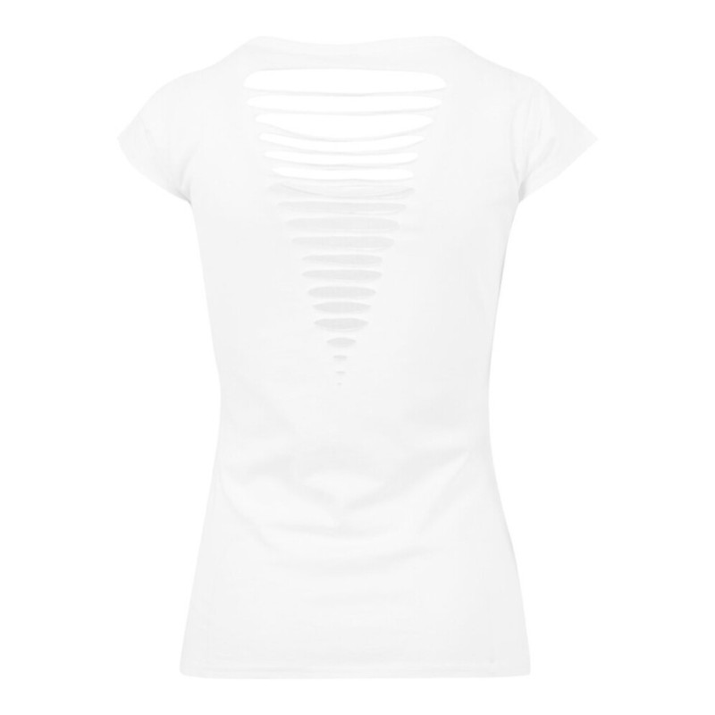 T-shirt femme dos lacéré en coton, découpes en V dans le dos, NO LABEL