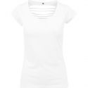 T-shirt femme dos lacéré en coton, découpes en V dans le dos, NO LABEL
