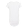 T-shirt femme en coton coupe longue, col rond slub, manches oversize