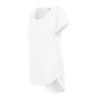 T-shirt femme en coton coupe longue, col rond slub, manches oversize