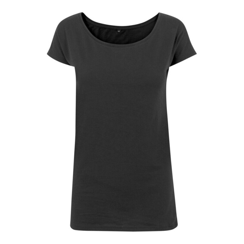 T-shirt femme col large en coton, coupe décontractée, NO LABEL, 140 g/m²