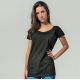 T-shirt femme col large en coton, coupe décontractée, NO LABEL, 140 g/m²