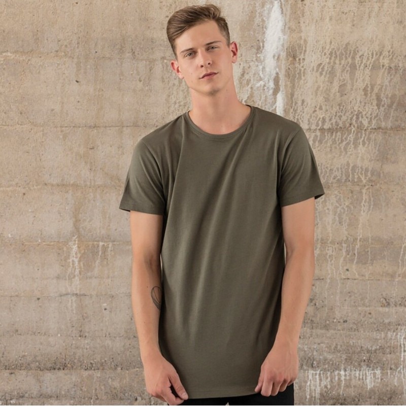 T-shirt long tendance en coton, coupe extra longue, NO LABEL, 140 g/m²