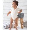 Body kimono bébé col V en coton bio avec boutons-pression, 200 g/m²