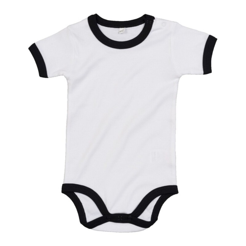 Body bébé bicolore super doux en coton à boutons-pression, 200 g/m²