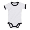 Body bébé bicolore super doux en coton à boutons-pression, 200 g/m²