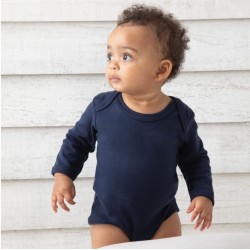 Body bébé uni manches longues en coton bio, 200 g/m² pas cher