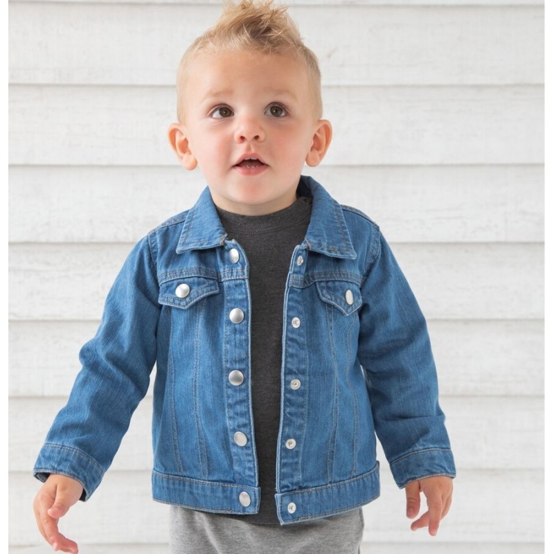 Veste en jean bébé en coton bio avec boutons-pression