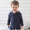 Sweat-shirt bébé à capuche doux, étiquette détachable, 250 g/m²