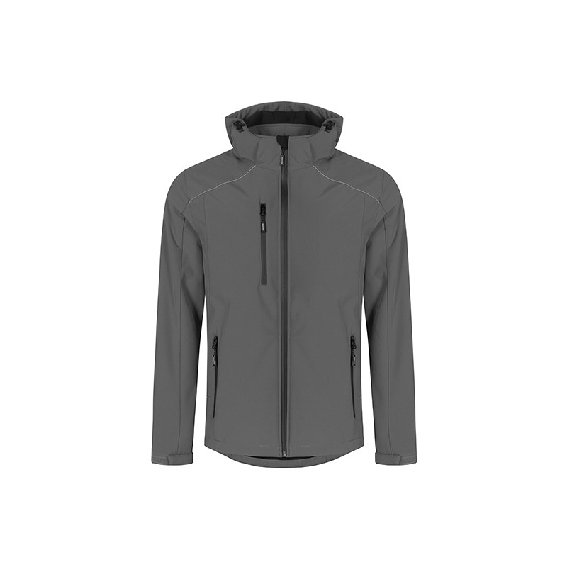 Veste softshell homme 3 couches capuche amovible NO LABEL, 310 g/m²