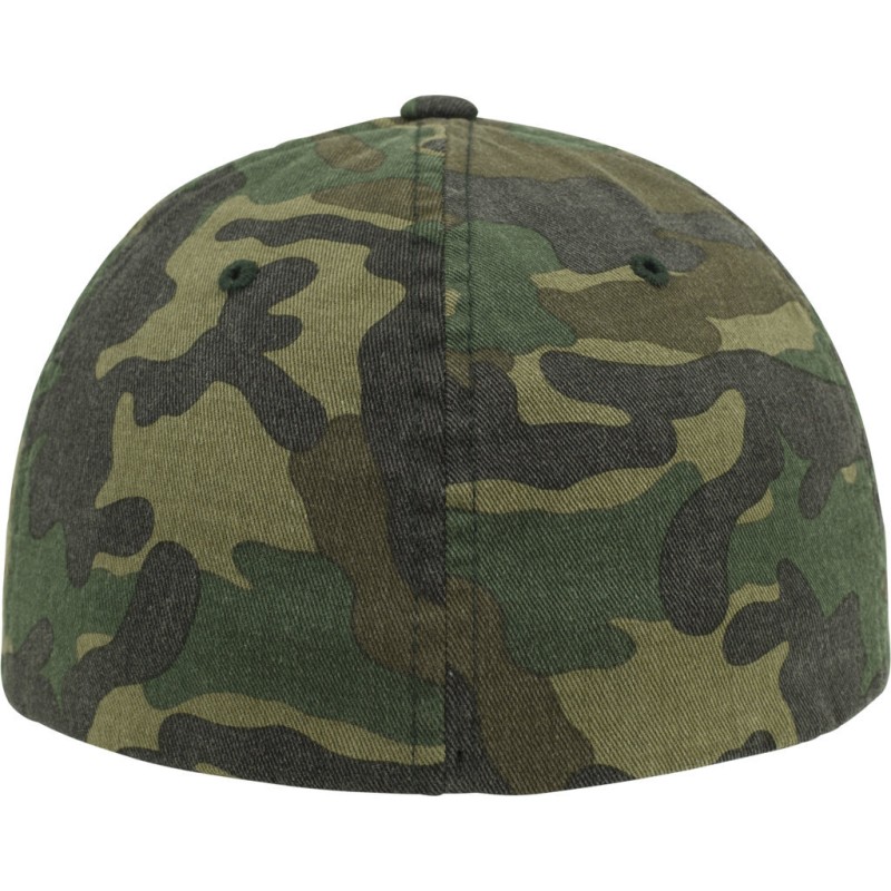 Casquette vintage visière incurvée en camouflage délavée