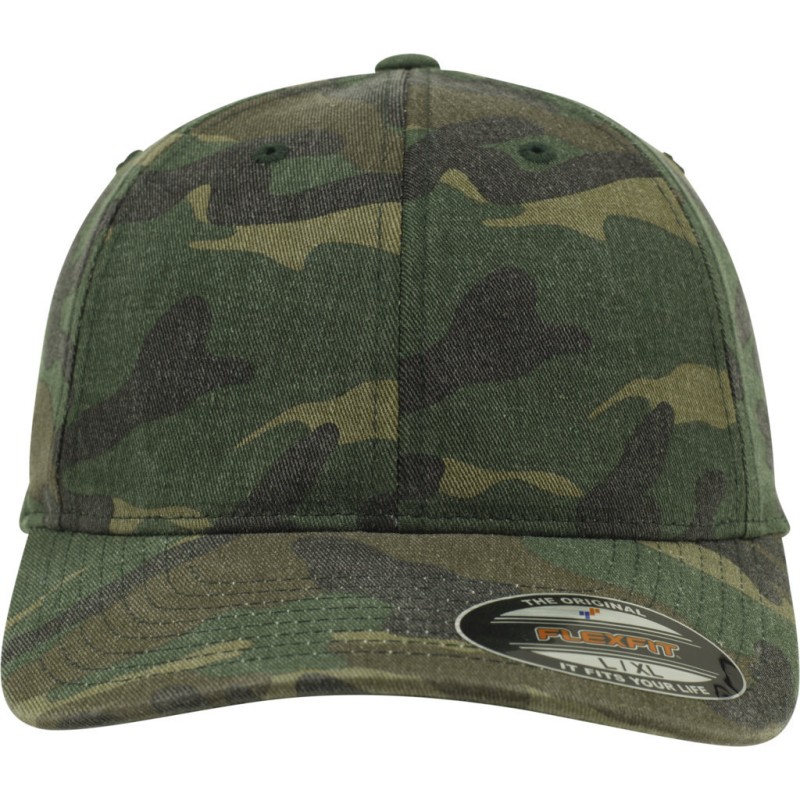 Casquette vintage visière incurvée en camouflage délavée