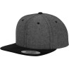 Casquette snapback 6 panneaux, effet daim Chambray, visière plate