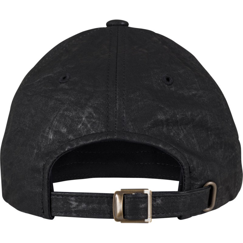 Casquette 6 panneaux, profil bas, enduit légèrement brillant