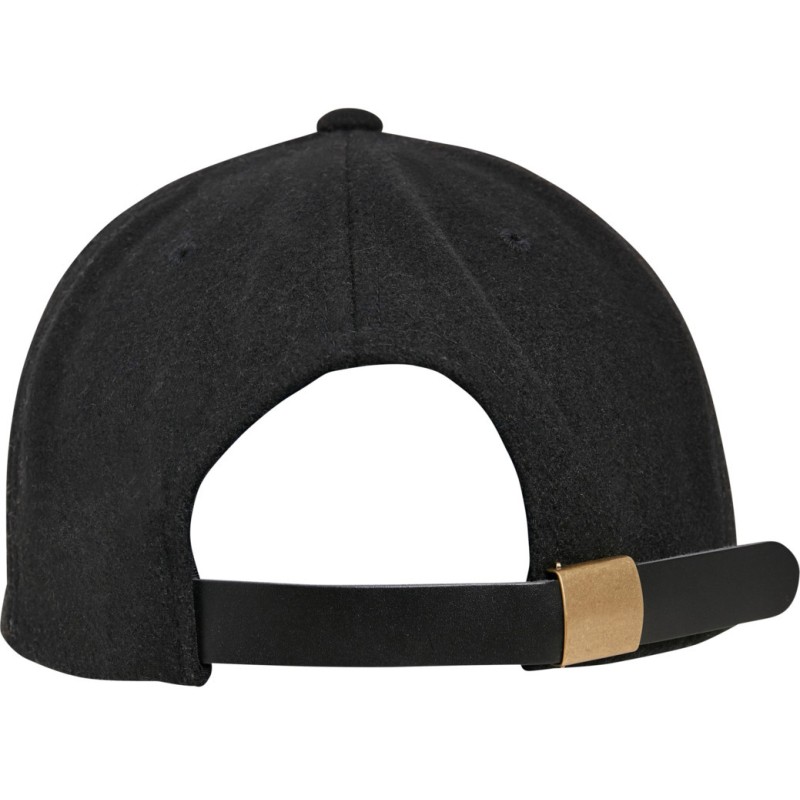 Casquette en laine snapback 6 panneaux, visière plate