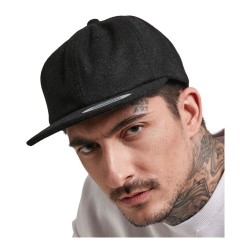 Casquette en laine snapback 6 panneaux, visière plate