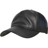 Casquette trucker filet, panneau avant en simili cuir