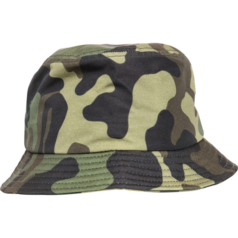 Bob camouflage, bords surpiqués décoratifs, en polyester