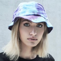 Bob festif Tie & Dye avec bords surpiqués en viscose