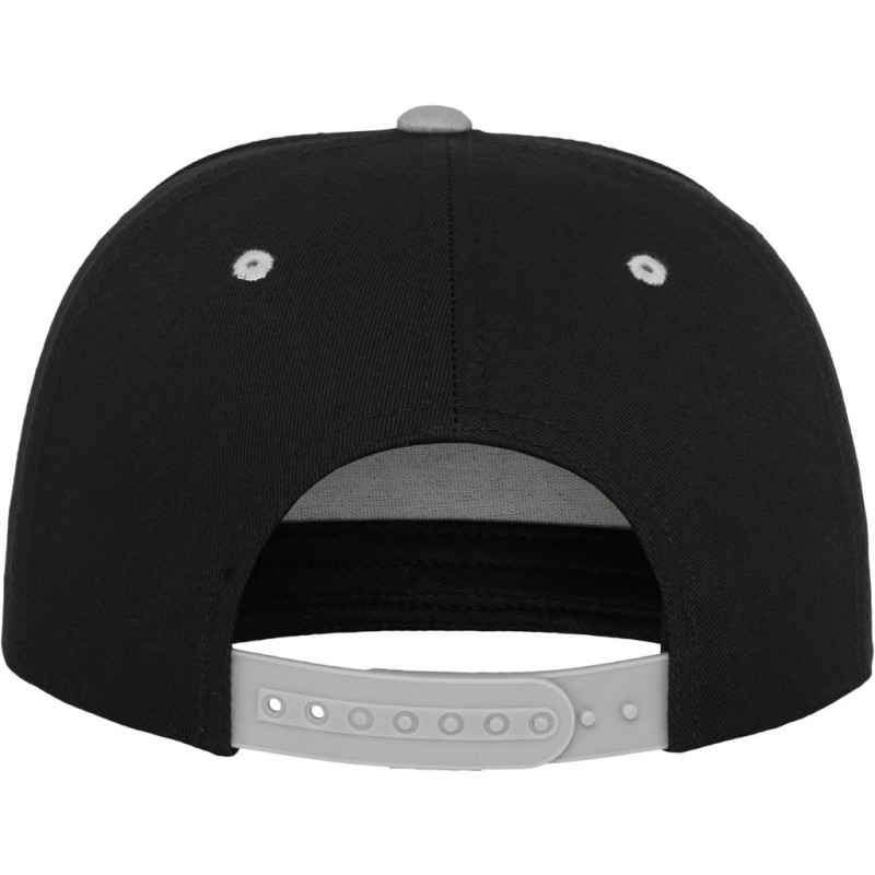 Casquette snapback 5 panneaux bicolore, 100% coton twill