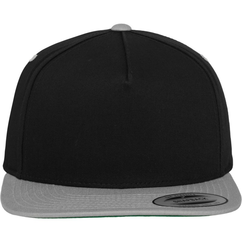 Casquette snapback 5 panneaux bicolore, 100% coton twill