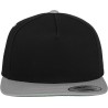 Casquette snapback 5 panneaux bicolore, 100% coton twill