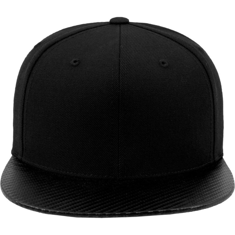 Casquette snapback 6 panneaux, visière imitation carbone