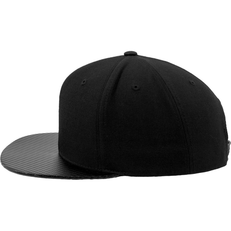 Casquette snapback 6 panneaux, visière imitation carbone
