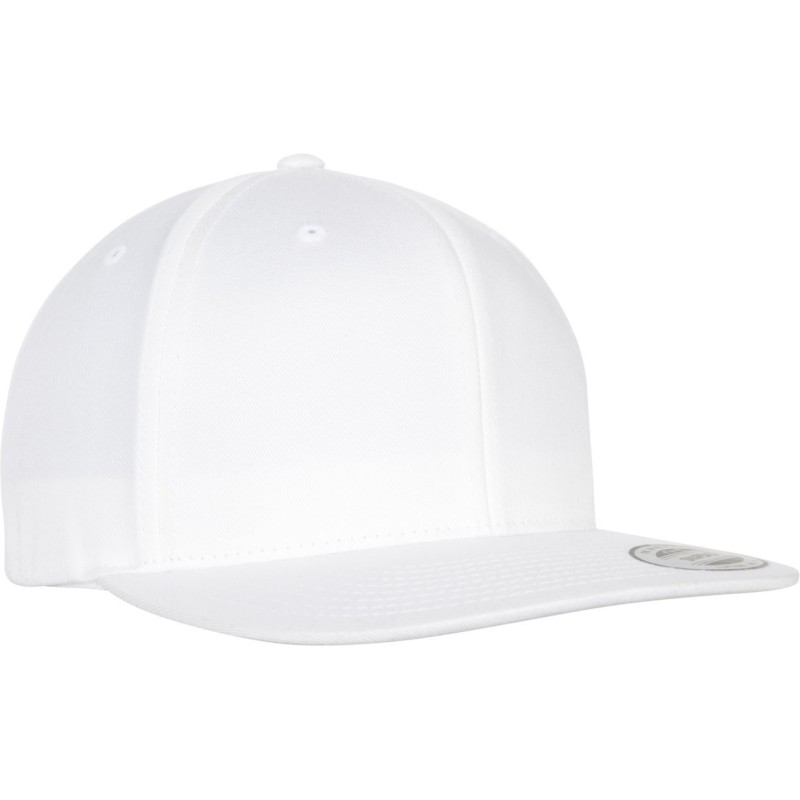 Casquette snapback 6 panneaux en coton biologique, visière plate