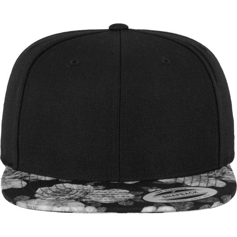 Casquette snapback, motif roses sur la visière