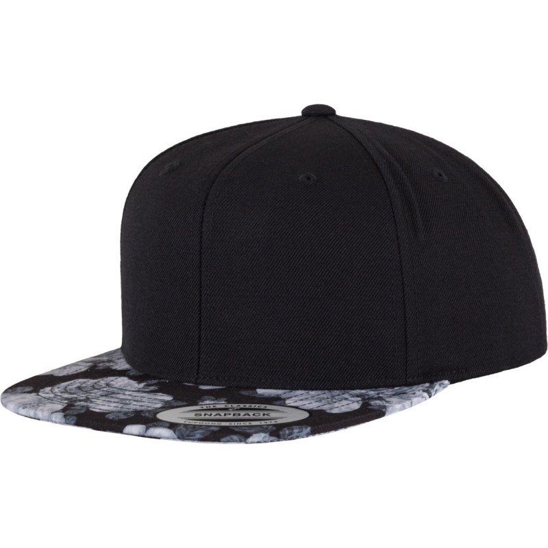 Casquette snapback, motif roses sur la visière
