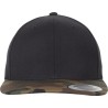 Casquette snapback bicolore, motif camouflage, mélange de twill