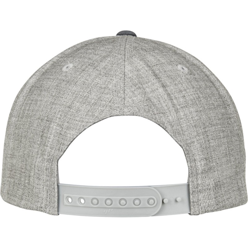 Casquette snapback bicolore, tissu chiné, visière contrastée