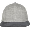 Casquette snapback bicolore, tissu chiné, visière contrastée