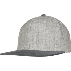Casquette snapback bicolore, tissu chiné, visière contrastée