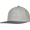 Casquette snapback bicolore, tissu chiné, visière contrastée