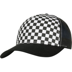 Casquette trucker filet, avec panneau avant en damier