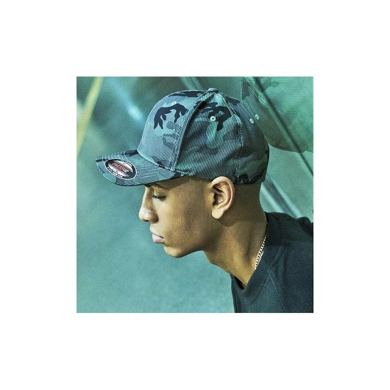 Casquette 6 panneaux camouflage à rayures