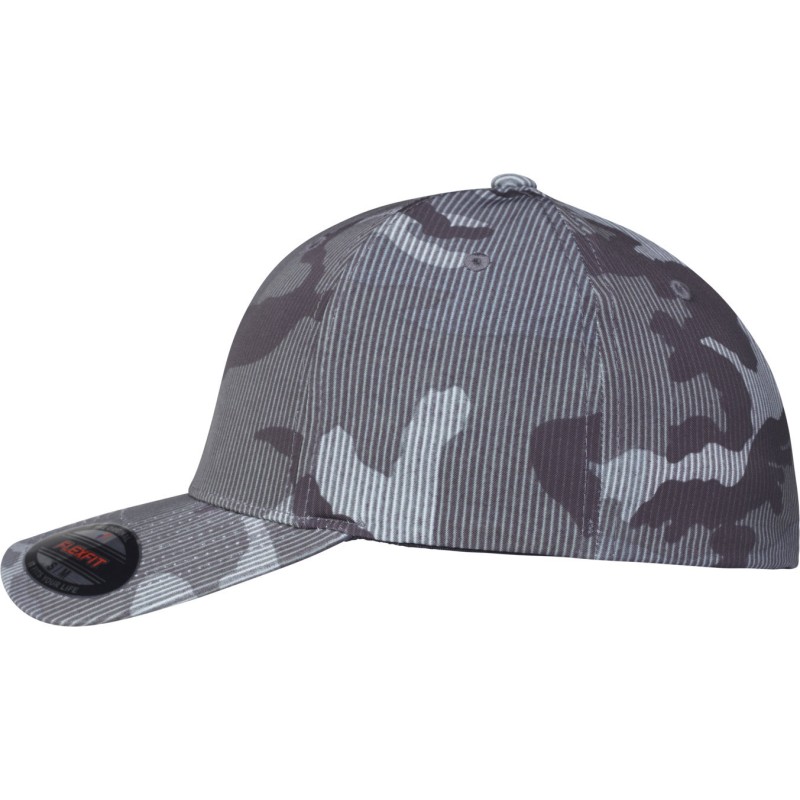 Casquette 6 panneaux camouflage à rayures